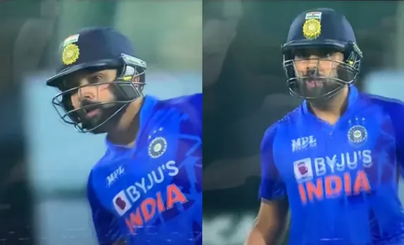 Indian skipper Rohit Sharma involves in a heated exchange of words with umpire Virender Sharma, video goes viral