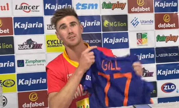 WATCH: Here's why Zimbabwe bowler Brad Evans came up with jersey of Shubman Gill in the post-match press conference