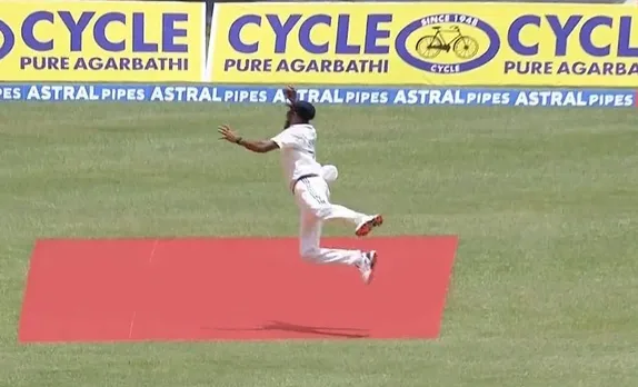 WATCH: Mohammed Siraj soars in the air to grab one-handed stunner against West Indies in 1st Test