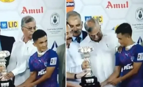 WATCH: Bengal Governor Insults Sunil Chhetri, pushes him back during photo ceremony