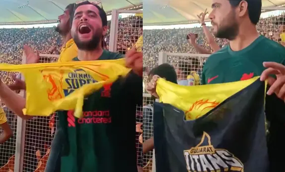 ‘Party badal liya sala’ - Fans react to viral video of fan swapping GT flag with CSK after IPL 2023 Final