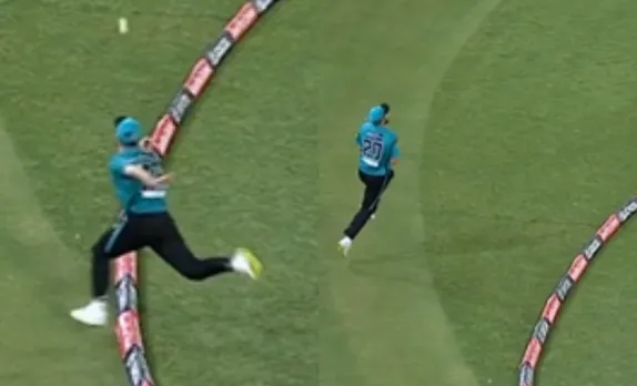 [Watch]: Is this out? Unbelievable! Michael Neser sends the ball back from outside the boundary ropes, runs back, and takes it by himself