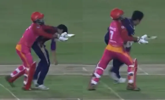 PSL मैच के दौरान शादाब खान ने मोहम्मद हसनैन को मारा धक्का, वीडियो वायरल