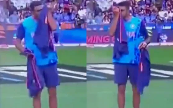 जब टॉस के दौरान बीच मैदान पर कपड़े सूंघने लगे रविचंद्रन अश्विन, वीडियो हुआ वायरल