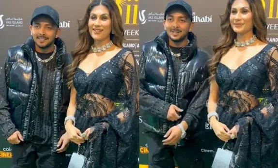 Prithvi Shaw with Nidhi Tapadiaa at IIFA Awards