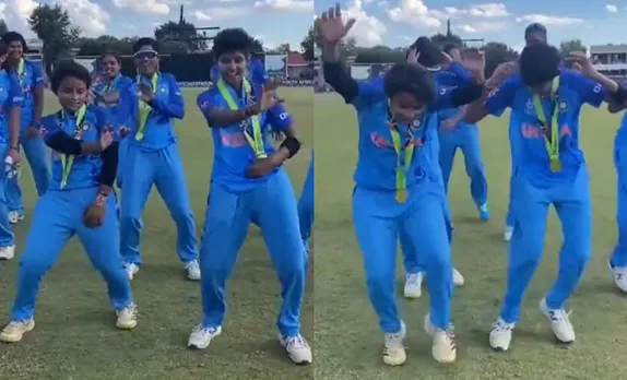 VIDEO : U19 वर्ल्ड कप जीतने के बाद भारतीय खिलाड़ियों ने 'काला चश्मा' गाने पर किया तगड़ा डांस