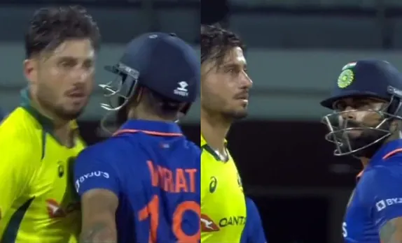 'इतनी भी क्या गर्मी है', चेन्नई वनडे में बीच मैदान कोहली ने स्टोइनिस को मारी टक्कर, देखें वायरल वीडियो