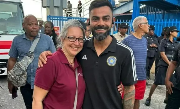 Virat Kohli with Caroline Da Silva (Image Source: Twitter)