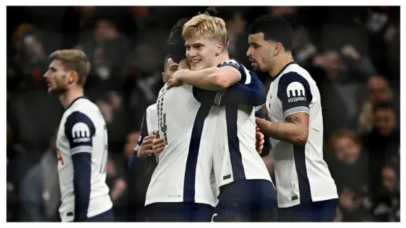 Tottenham beat Liverpool in EFL semifinal first leg with Bergvall goal