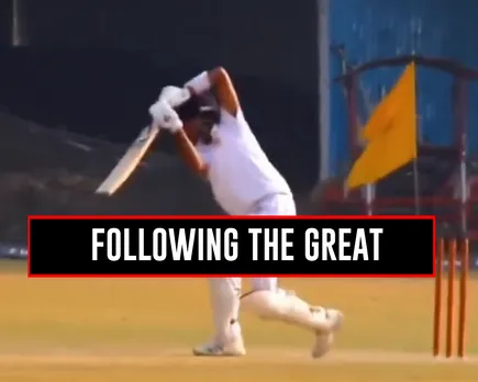 WATCH: Rahul Dravid's son play beautiful cover drives in the Cooch Behar Trophy