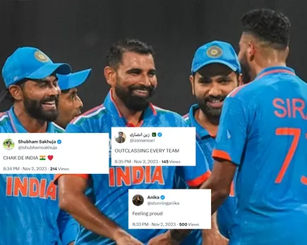 ‘Chak De India ‘ – Fans react as India hammer Sri Lanka by 302 runs to qualify for Semi-Finals of ODI World Cup 2023