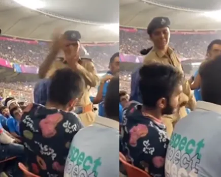 WATCH: 'Aurat zaat pr haath utha raha haath kaat do isky' - Fans react after spectator tries to slap back lady police in stadium during India vs Pakistan clash