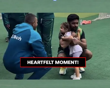 WATCH: Usman Khawaja’s daughter hugs Babar Azam in adorable moment ahead of Australia vs Pakistan 2nd Test