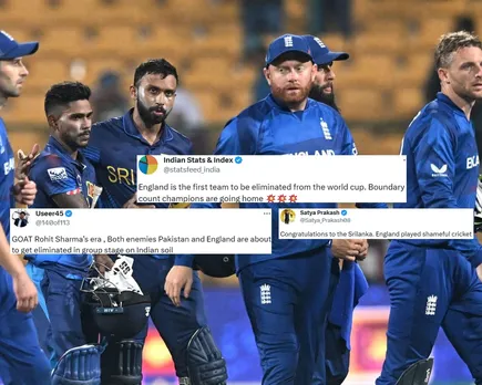 'Ye 1.5 mahine ke holiday pe aaye the' - Fans react as Sri Lanka beat defending champions England by 8 wickets in ODI World Cup 2023