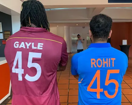 'Iss jersey number mein hi koi baat hai' - Fans react as Rohit Sharma goes past Chris Gayle to become player to hit most sixes in International cricket