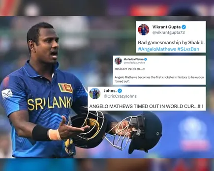 ‘Bad Gamesmanship by Shakib’ – Fans outraged as Angelo Mathews is given timed out vs Bangladesh in ODI World Cup 2023