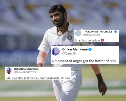‘Sahi kiya bhai galti thi iski’- Fans react as Apex Cricket Council reprimands Jasprit Bumrah with 1 demerit point for colliding with Ollie Pope