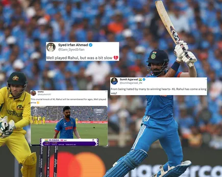 ‘Well played KL Rahul but a bit slow’- Fans react as KL Rahul gets out after hitting a slow half-century in ODI World Cup 2023 final