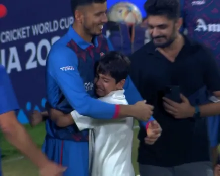 WATCH: Young Afghanistan fan gets emotional after hugging Mujeeb Ur Rahman after their win over England in ODI World Cup 2023