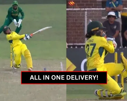 WATCH: Bizarre incident during Australia vs South Africa Women as Alana King got hit-wicket while hitting six