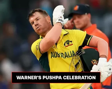 David Warner celebrates second consecutive century in ODI World Cup 2023 in 'Pushpa' style