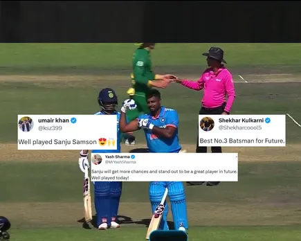 'Intezaar khatam hua'- Fans react as Sanju Samson flex his muscle after scoring maiden ton during 3rd ODI against South Africa