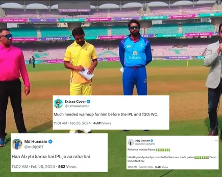 'Haa Ab yhi karna hai IPL jo aa raha hai’- Fans react as Hardik Pandya plays his first competitive match since ODI World Cup for Reliance in DY Patil T20 tournament