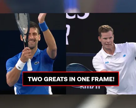 WATCH: Steven Smith plays Tennis with 24 Grand slam winner Novak Djokovic