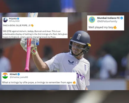 ‘Take a bow, Ollie Pope’- Fans react as Ollie Pope smashes 196 runs against India in Hyderabad