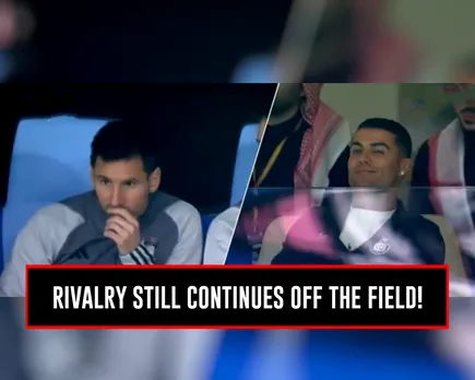 WATCH: Cristiano Ronaldo smiling as camera tilts towards a worried looking Lionel Messi