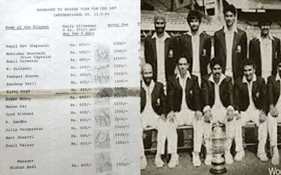 Long lost piece of paper reveals salaries of 1983 World Cup winning India team
