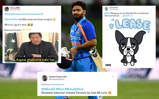'Tum retirement kyun nahin le lete? - Fans lash out at Rishabh Pant as he fails to score big in first ODI against New Zealand