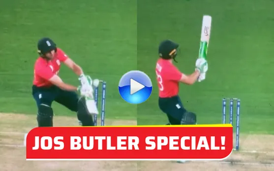 Watch: Jos Buttler hits an incredible scoop shot for six off Naseem Shah