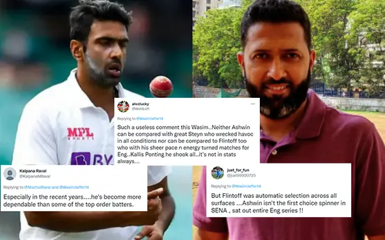 'Such a useless comment' - Twitter hits back Wasim Jaffer for his comparison of R Ashwin with Andrew Flintoff and Dale Steyn