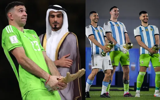 'I thought bro had changed' - Fans react as Emiliano Martinez recreates his obscene golden glove celebration in Argentina's first game since 2022 World Cup
