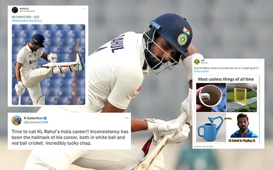 'Total Waste' - Fans are frustrated as Kl Rahul gets out after scoring 2 runs against Bangladesh in the second Test