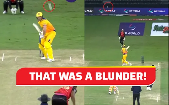 Watch: Sheldon Cottrell accidentally bowls a high and wide delivery in ILT20, umpire declares it dead ball and no ball at the same time