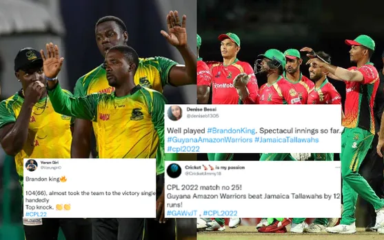 'A spectacular match' - Twitter rejoices as Guyana Amazon Warriors steal a stunner against Jamaica Tallawahs by 12 runs