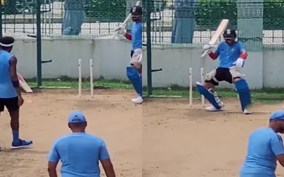 WATCH: Virat Kohli makes hilarious gesture towards Hardik Pandya in nets ahead of 1st ODI against West Indies 