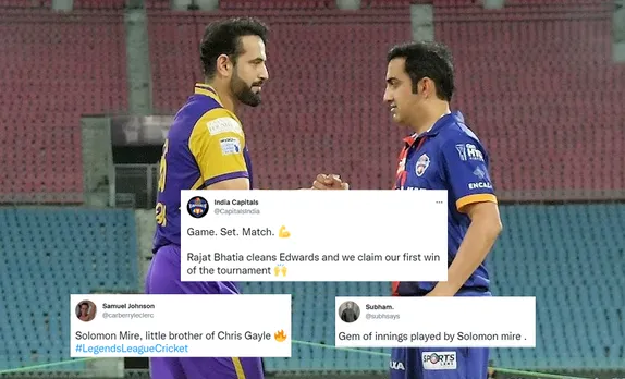 'Game set match' - Twitter hails India Capitals as they crush Bhilwara Kings in the Legends League Cricket