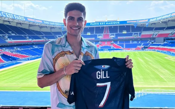 'Last week toh ye Man City ka fan tha' - Fans react as PSG gifts Shubman Gill customised No. 7 jersey during his visit to Paris