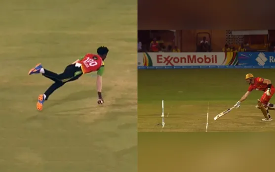 WATCH: Junior Sinclair's athleticism to dismiss Martin Guptill in CPL 2023
