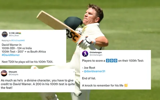 'Warner is a Warrior' - Fans salute David Warner as he scores a double hundred in his 100th Test