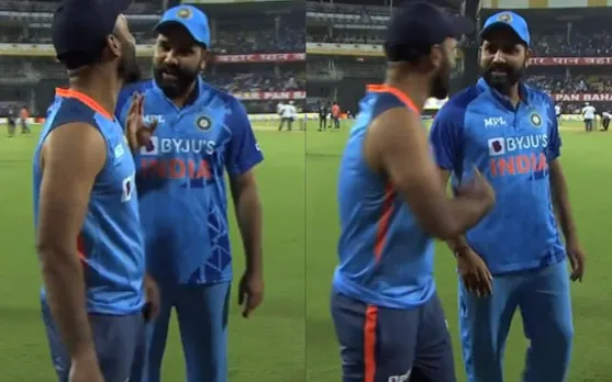 Watch: Rohit Sharma and Dinesh Karthik's engage in banter after defeat against South Africa