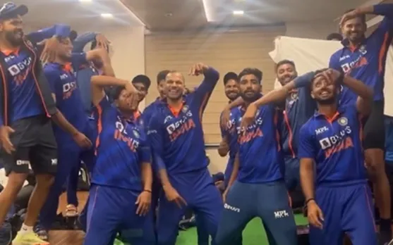 Watch: Shikhar Dhawan and team vibe for 'Bolo Ta Ra Ra' after series win against South Africa