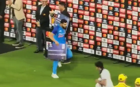 Watch: Virat Kohli runs back to the team like a kid after bagging the Emerging Player of the Match award