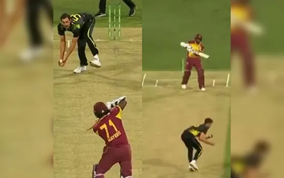 Watch: Mitchell Starc's outstanding reflexes against West Indies to remove Kyle Mayers