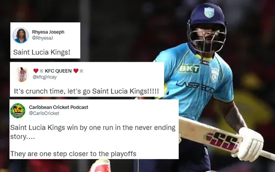 'Let's go kings' - Twitter rejoices as Saint Lucia Kings clinch a thriller against Trinbago Knight Riders