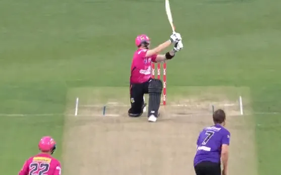 Watch: Steve Smith's sweeping six in BBL match against Hobart Hurricanes is a sight to behold