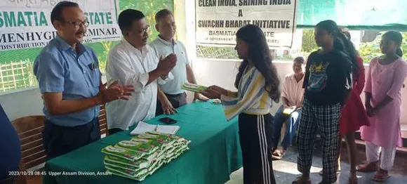 Distribution of Sanitary Pads and Iron Tablets among local girls for spreading awareness on personal Hygiene at AYCL, Assam